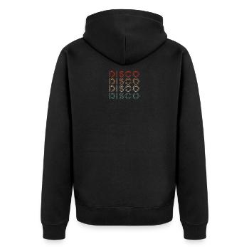 Disco music retro costume - Unisex Premium Organic Zip Hoodie - black - Back - Nico (187cm)