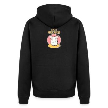 Maus - Unisex Premium Bio Zip Hoodie - Schwarz - Hinten - Nico (187cm)