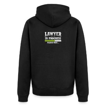 Jokes Lawyer Design Quote Lawyer In Progress - Unisex Premium Organic Zip Hoodie - black - Back - Nico (187cm)