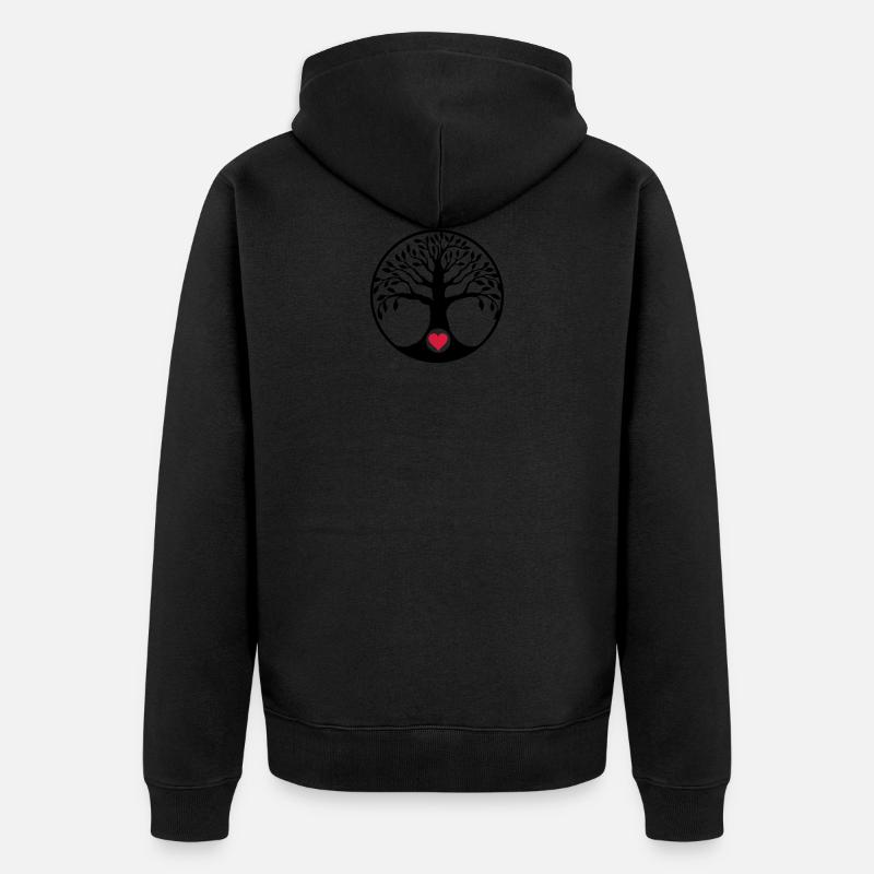 baum des lebens herz - Unisex Premium Bio Zip Hoodie - Schwarz