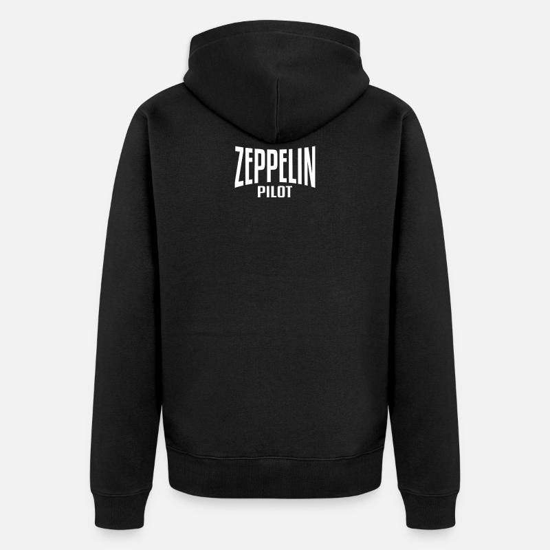 ZEPPELIN PILOT - Unisex Premium Bio Zip Hoodie - Schwarz
