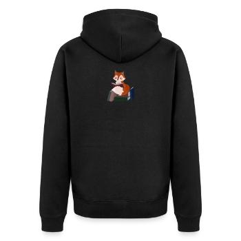Fox lecture livres livre livre cadeau - Veste à capuche bio Premium Unisexe - noir - Dos - Nico (187cm)