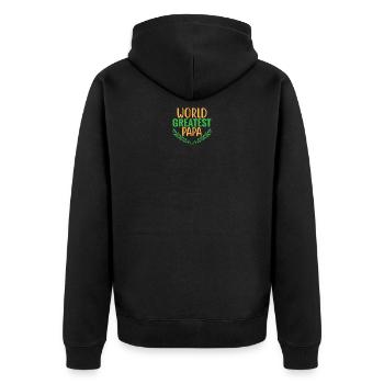 Dad expectant father gift present idea - Unisex Premium Organic Zip Hoodie - black - Back - Nico (187cm)