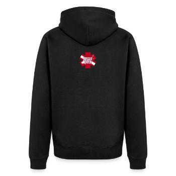 Rescue diving freediving apnea rescue diver - Unisex Premium Organic Zip Hoodie - black - Back - Nico (187cm)