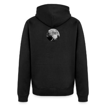 Moonlight Scene - Unisex Premium Organic Zip Hoodie - black - Back - Nico (187cm)