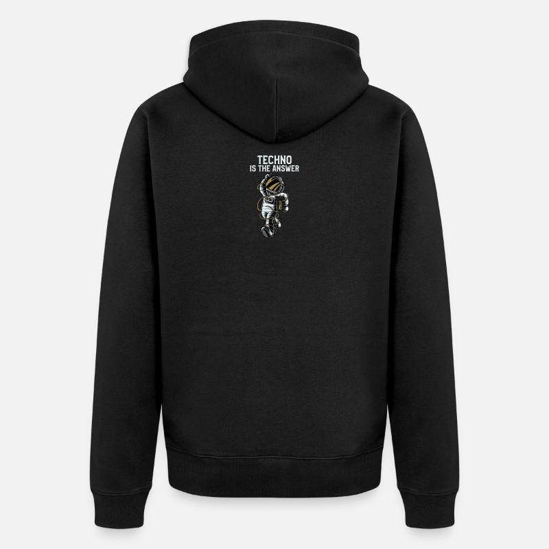 Techno Is The Answer - Unisex Premium Bio Zip Hoodie - Schwarz