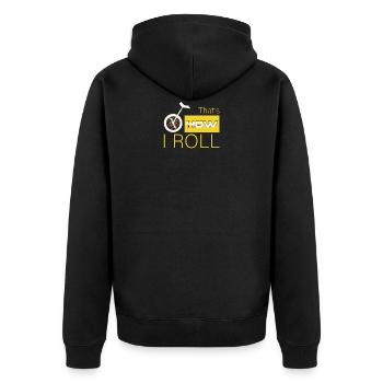 Monocyle Independence - Unisex Premium Organic Zip Hoodie - black - Back - Nico (187cm)