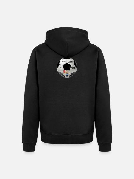 Das Leder ist rund - Unisex Premium Bio Zip Hoodie - Schwarz