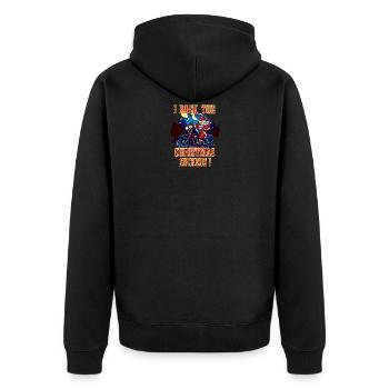 Weihnachts Motorrad Rocker Biker Motorradfan - Unisex Premium Bio Zip Hoodie - Schwarz - Hinten - Nico (187cm)