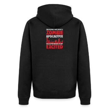 Zombie apocalypse - Unisex Premium Organic Zip Hoodie - black - Back - Nico (187cm)