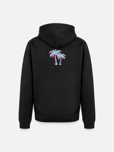 Palm trees - Unisex Premium Organic Zip Hoodie - black