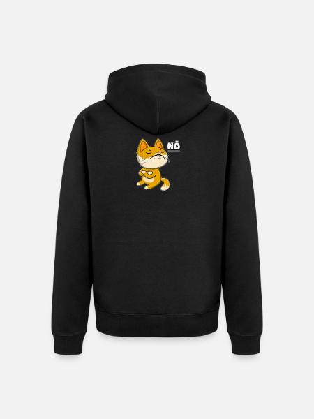 144 KATZE NEIN - Unisex Premium Bio Zip Hoodie - Schwarz