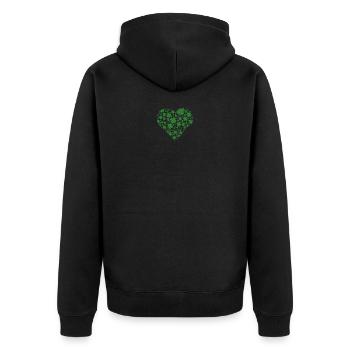 Heart shamrock - Unisex Premium Organic Zip Hoodie - black - Back - Nico (187cm)