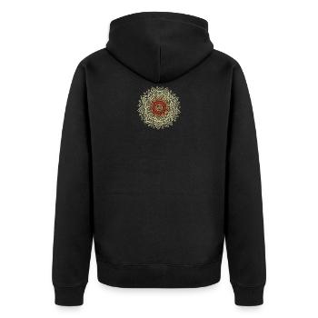 Vintage mandala yoga fractal geometry art good - Unisex Premium Organic Zip Hoodie - black - Back - Nico (187cm)