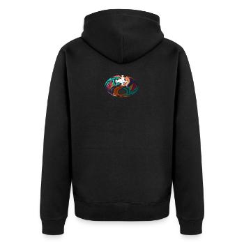 Physiotherapeut Physiotherapie Geschenkidee lustig - Unisex Premium Bio Zip Hoodie - Schwarz - Hinten - Nico (187cm)