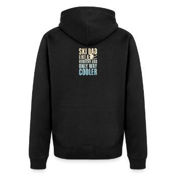 Ski Dad Like A Regular Dad Only Way Cooler - Unisex Premium Bio Zip Hoodie - Schwarz - Hinten - Nico (187cm)