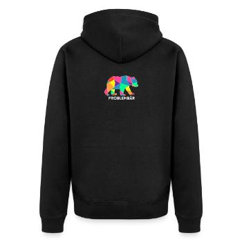 Problembär Bär Problem Geschenk Krawallmacher - Unisex Premium Bio Zip Hoodie - Schwarz - Hinten - Nico (187cm)