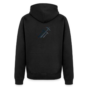 Flugzeuge Fliegen Flug Geschenk stylisch - Unisex Premium Bio Zip Hoodie - Schwarz - Hinten - Nico (187cm)