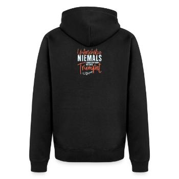 Trompete Alten Mann Musiker Trompeter Jazz - Unisex Premium Bio Zip Hoodie - Schwarz - Hinten - Nico (187cm)