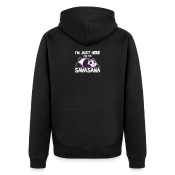 I'm here for the Savasana Yoga Panda exercise - Unisex Premium Organic Zip Hoodie - black - Back - Nico (187cm)