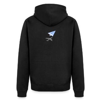 Avion rêve pilote papier avion cadeau - Veste à capuche bio Premium Unisexe - noir - Dos - Nico (187cm)