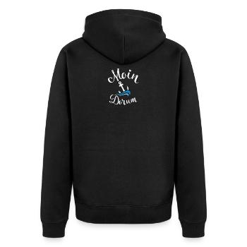 Moin Dorum Anchor Beach Vacation Wurster Côte de la mer du Nord - Veste à capuche bio Premium Unisexe - noir - Dos - Nico (187cm)