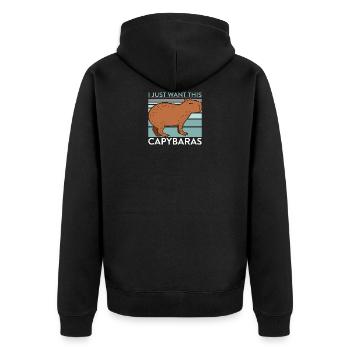 Motif Capibara pour rongeurs propriétaires de Capibara - Veste à capuche bio Premium Unisexe - noir - Dos - Nico (187cm)