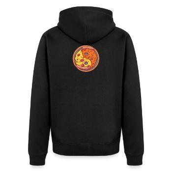 Pizza fusion in balance - Unisex Premium Organic Zip Hoodie - black - Back - Nico (187cm)
