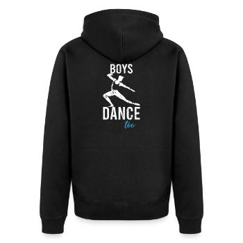 Boys Dance Too Guy Ballet Young Man Dancer - Unisex Premium Organic Zip Hoodie - black - Back - Nico (187cm)