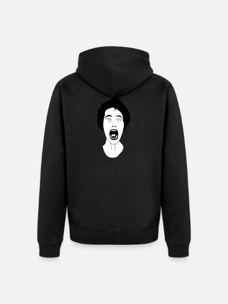 Screaming woman - Unisex Premium Organic Zip Hoodie - black