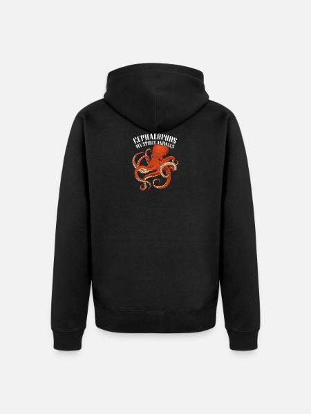 Large octopus octopus squid - Unisex Premium Organic Zip Hoodie - black
