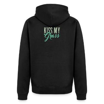 Funny Lawn Mowing Kiss My Grass - Veste à capuche bio Premium Unisexe - noir - Dos - Nico (187cm)