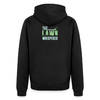 Funny Lawn Mowing The Lawn Whisperer - Unisex Premium Organic Zip Hoodie - black - Back - Nico (187cm)