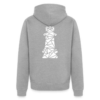 La tour - Veste à capuche bio Premium Unisexe - gris chiné - Dos - Nico (187cm)