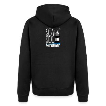 Moin Wremen Wurster NordseeKüste Phare - Veste à capuche bio Premium Unisexe - noir - Dos - Nico (187cm)