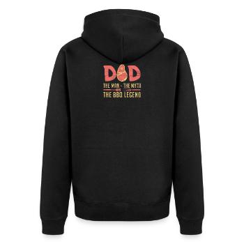 Grilling Dad The Man The Myth The BBQ Legend - Unisex Premium Organic Zip Hoodie - black - Back - Nico (187cm)