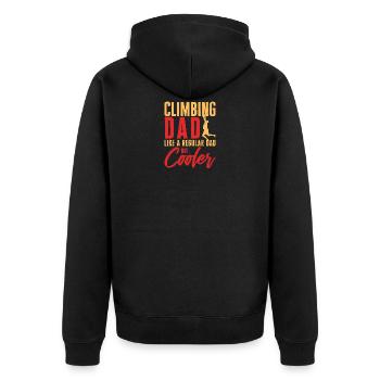 Climbing Climbing Dad Like A Regular Dad But Coole - Unisex Premium Bio Zip Hoodie - Schwarz - Hinten - Nico (187cm)