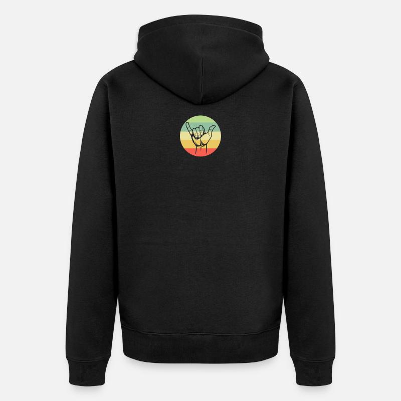 Surf shaka, surf design - Veste à capuche bio Premium Unisexe - noir