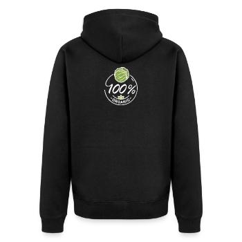 Vegan Lover Vegetarier Bio Gesund Nachhaltig - Unisex Premium Bio Zip Hoodie - Schwarz - Hinten - Nico (187cm)