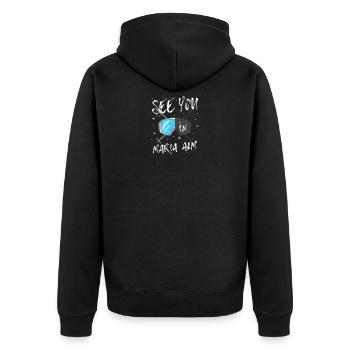 Maria Alm Skifahren Berg Snowboarden Österreich - Unisex Premium Bio Zip Hoodie - Schwarz - Hinten - Nico (187cm)