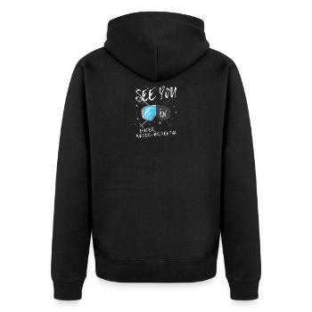 Wilder Kaiser-Brixental Ski Tirol Österreich - Unisex Premium Bio Zip Hoodie - Schwarz - Hinten - Nico (187cm)