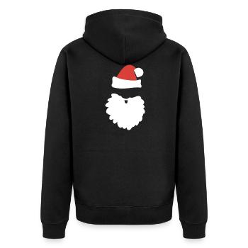 Weihnachten Nikolaus Winter - Unisex Premium Bio Zip Hoodie - Schwarz - Hinten - Nico (187cm)