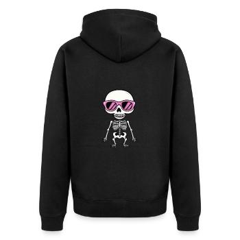 Skeleton Halloween - Unisex Premium Organic Zip Hoodie - black - Back - Nico (187cm)