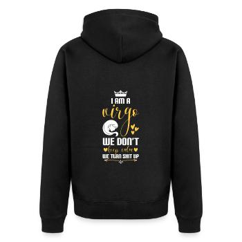 Virgo Zodiac Characteristics August - Unisex Premium Organic Zip Hoodie - black - Back - Nico (187cm)