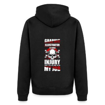 Illustrateur Designer Dessinateur - Veste à capuche bio Premium Unisexe - noir - Dos - Nico (187cm)
