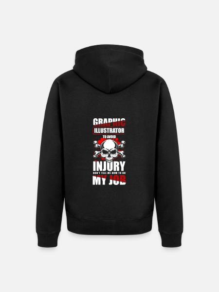Illustrateur Designer Dessinateur - Veste à capuche bio Premium Unisexe - noir