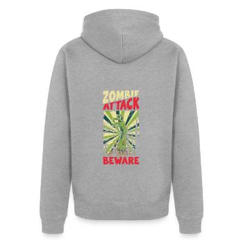 Comic Retro Style Cartoon - Unisex Premium Organic Zip Hoodie - heather grey - Back - Nico (187cm)