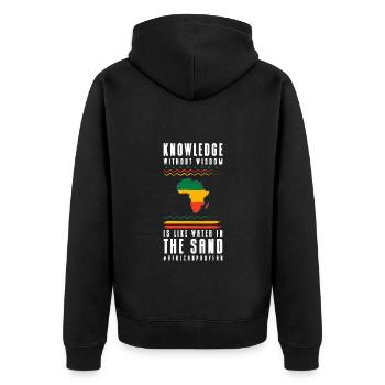 Safari Culture Travel Zebra - Unisex Premium Organic Zip Hoodie - black - Back - Nico (187cm)