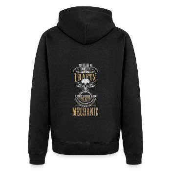 Mechanic Craftsman - Unisex Premium Organic Zip Hoodie - black - Back - Nico (187cm)