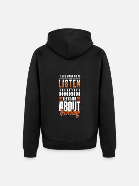Bowling Bowling Alley Strike - Unisex Premium Organic Zip Hoodie - black